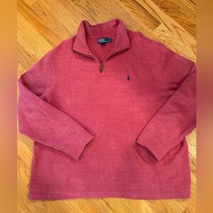 Heathered Red Ralph Lauren Polo Quarterzip XL